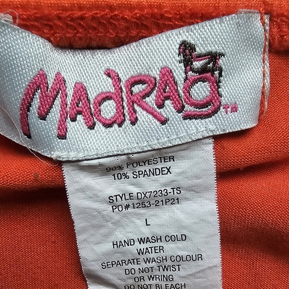 Large MadRag Orange Ruched Bodycon Midi Dress - Picture 4 of 4